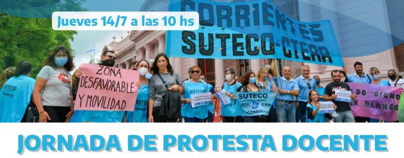 CTERA apoya y se solidariza con la lucha de las y los docentes de SUTECO 