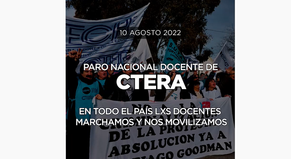 PARO NACIONAL DE CTERA EN TODO EL PAÍS LXS DOCENTES MARCHAMOS Y NOS ...
