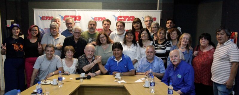 CTERA presente en la visita de Evo a la Central de Trabajadores y Trabajadoras de la Argentina