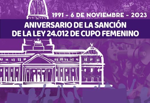 6 de noviembre: Sanción de la ley de Cupo Femenino