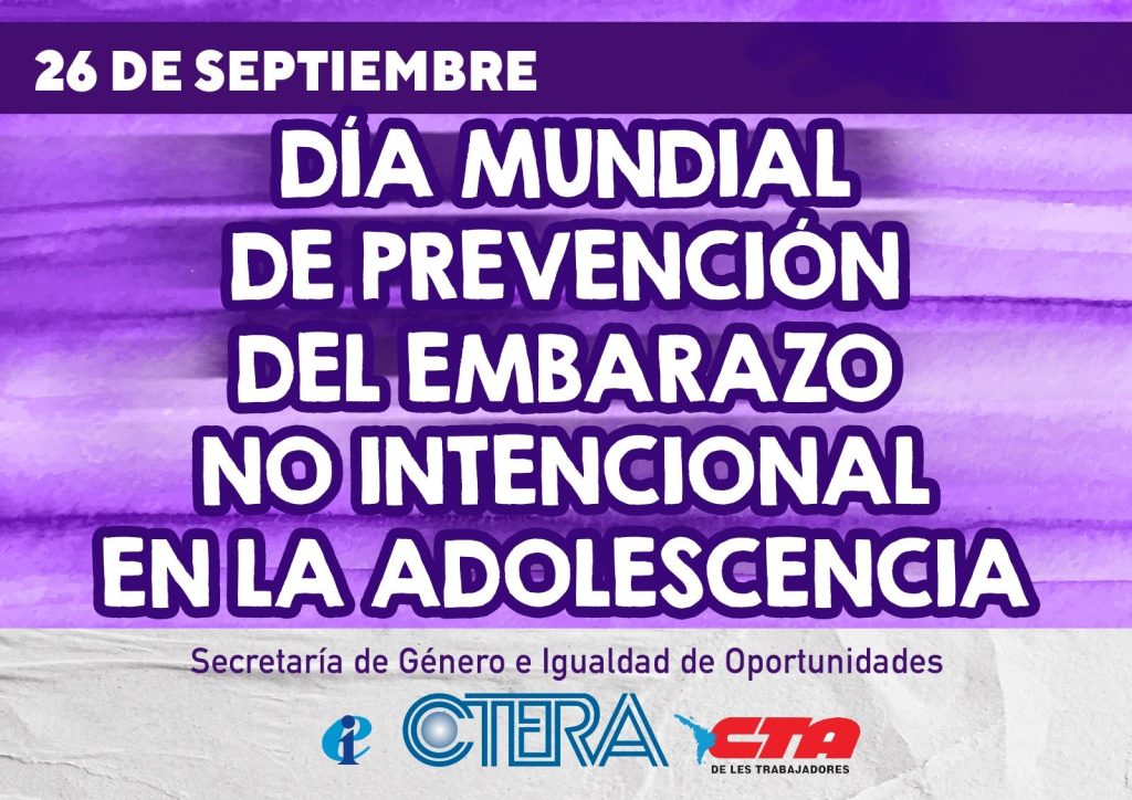 26 de septiembre: Día Mundial de Prevención del Embarazo no Intencional en la Adolescencia